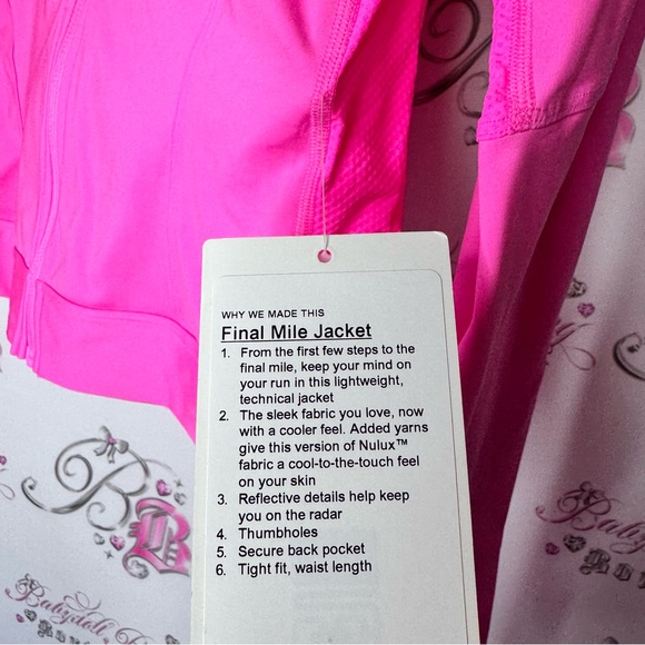 Lululemon Pink final mile zip up Jacket lightweight thumb holes zipper pockets - Picture 3 of 16
